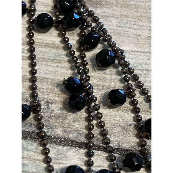 Premier Designs PARISIAN Necklace‎ 5-strand ball bead chain Goth steampunk 18" - Picture 3 of 9